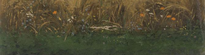 Jurij Šubic, Wheat Field, around 1883, oil on canvas, 29 x 40 cm