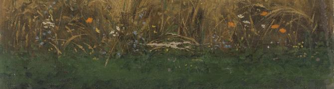 Jurij Šubic, Wheat Field, around 1883, oil on canvas, 29 x 40 cm