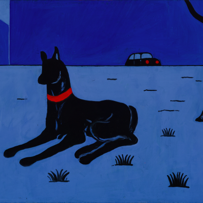 Zmago Jeraj, A Dog, 1967, oil on canvas, 70 x 100 cm, photo: Damjan Švarc