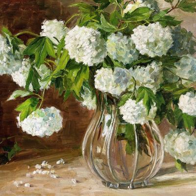 Avgusta Šantel Jr., Flowers in a Vase 1909, oil on canvas, 52 x 70 cm, photo: Damjan Švarc