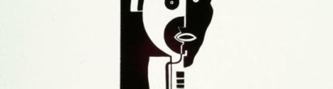 Avgust Černigoj, Self-portrait, 1926 (reprinted 1981), linocut, UGM, photo: I. Leskošek