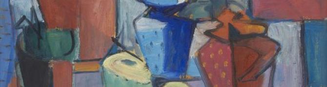 Avgust Černigoj, Still life, 1956, oil, paper