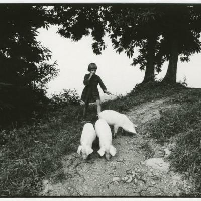 Stojan Kerbler, Deklica iz Haloz, 1972, čb želatinska srebrobromidna fotografija na papirju, kaširana na iverno ploščo, 39,5 x 58 cm, foto: Stojan Kerbler