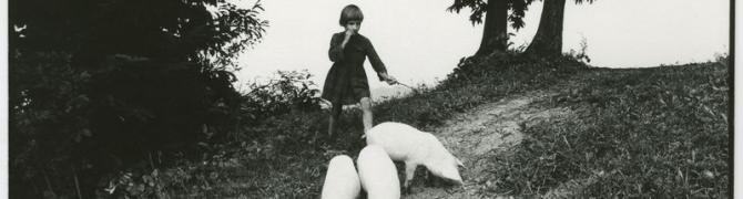 Stojan Kerbler, Deklica iz Haloz, 1972, čb želatinska srebrobromidna fotografija na papirju, kaširana na iverno ploščo, 39,5 x 58 cm, foto: Stojan Kerbler