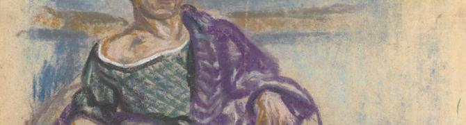 Elsa Oeltjen Kasimir, Ležeči avtoportret, 1922, pastel, papir