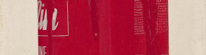 Franc Mesarič, Red Durlin, 1970, acrylic paint on canvas, Gallery of Murska Sobota, photo: Damjan Švarc
