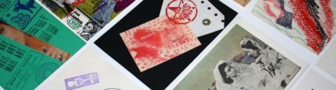 Mail art, detajl z razstave, ca. 1987, UGM, foto: arhiv UGM