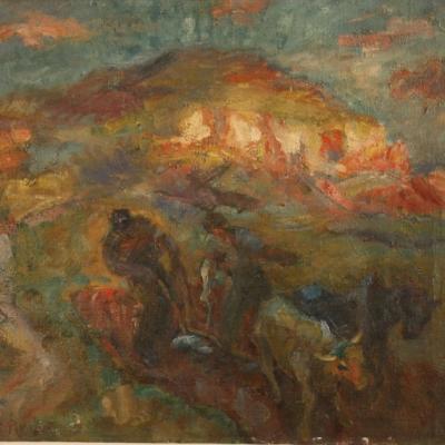 Rihard Jakopič, Orači, olje na platnu, 1924